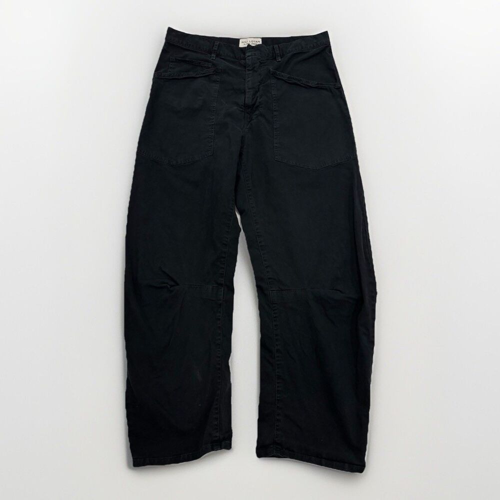 NILI LOTAN Pants Womens Size 6 Shon High Rise Barrel Leg Utility Black USA